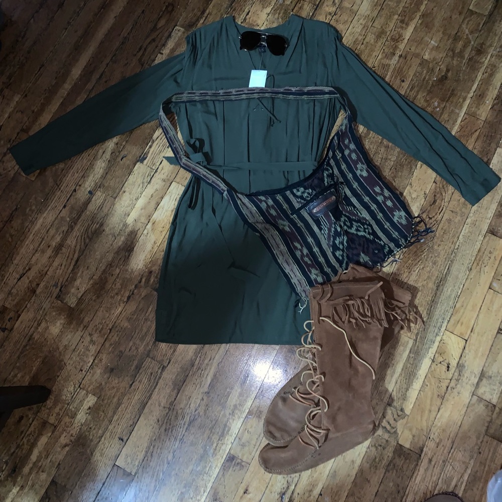 Banana Republic Army Green Dress